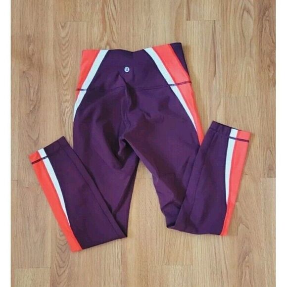 Lululemon Kick Serve Sweat Leggings Athleisure Workout Size 4 Burgundy - Picture 5 of 9